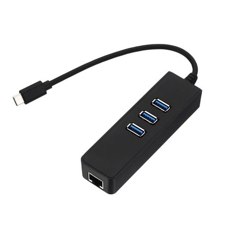 SANOXY USB-C USB 3.1 Type-C Male to 3-Port USB 3.0 Hub RJ45 Gigabit Ethernet Adapter USBC-255694674426